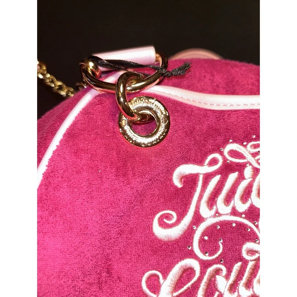 Juicy Couture Hot Pink Satchel Purse Gold Chain Crossbody Ice Cream Charm NWT!